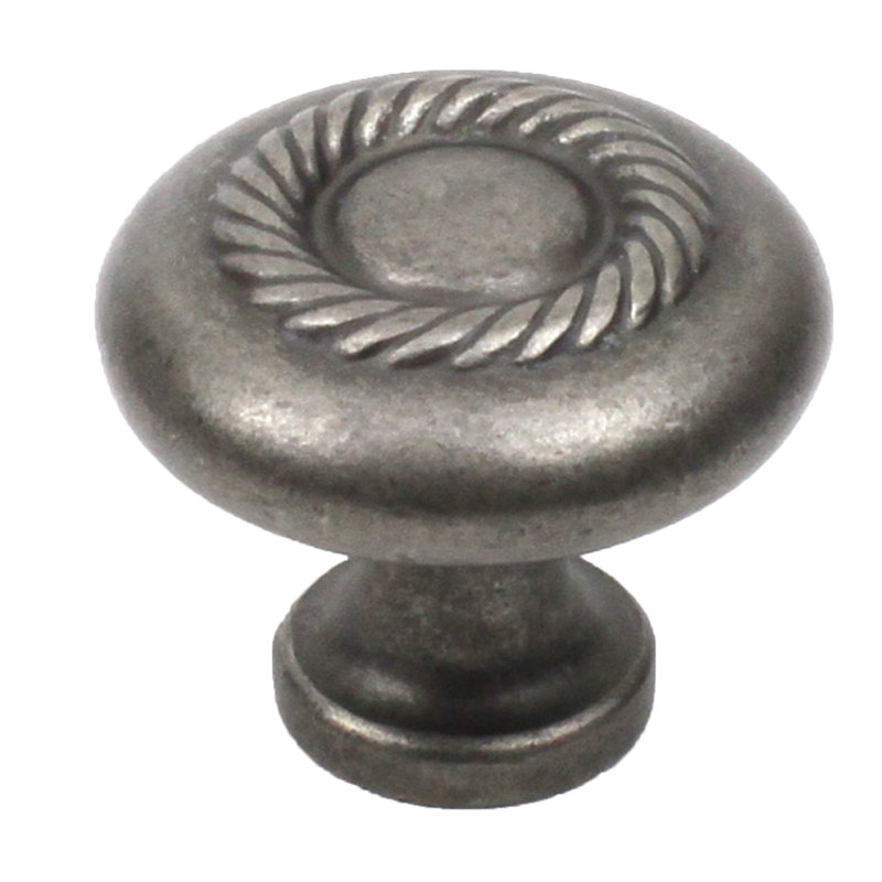 Poignée champignon de diamètre 1 1/4 po Aztec, Étain antique