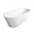65 Inch Solid Surface Freestanding Bathtub With Matte Finish, Contemporary Design, Suitable For Small To Medium Bathrooms Soaking Bathtub, Surface, Oval Shape, White, Ideal Family Bathroom And