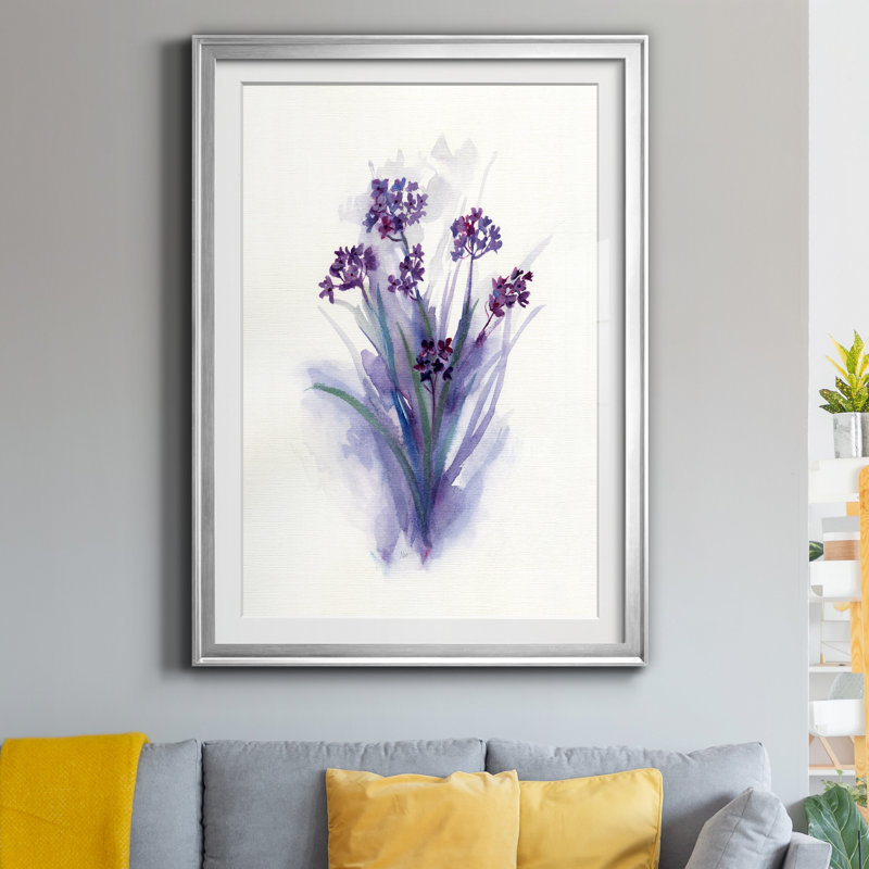 «Pretty in Purple II», reproduction d'art sur papier encadrée, Feuille argentée, H 18,5 po x l 24,5 po x P 1,5 po