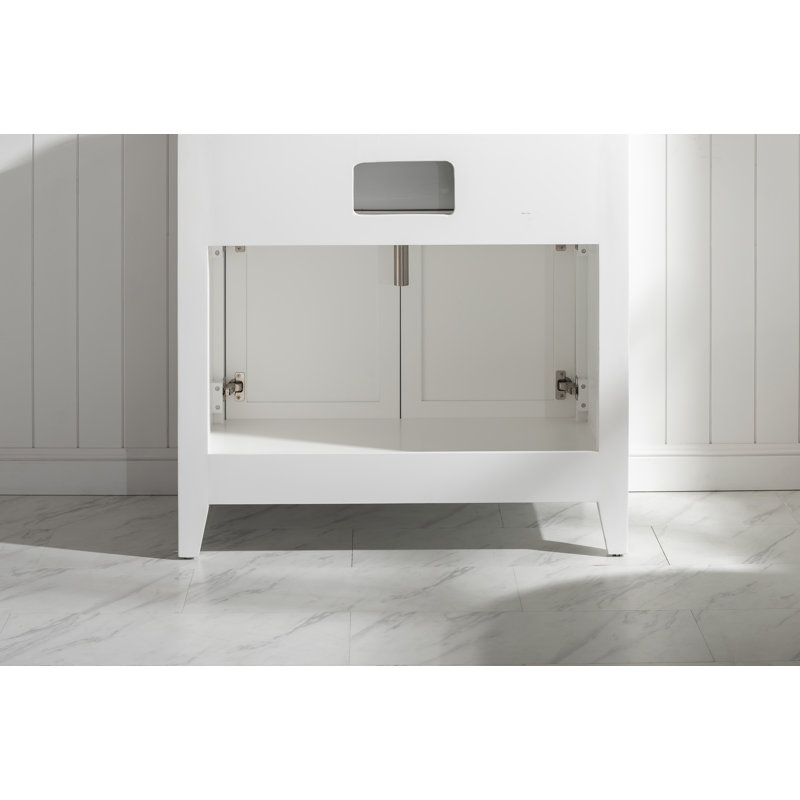 Burbank 36'' Single Bathroom Vanity with Quartz Top, White