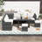 6-Piece PE Rattan Outdoor Sofa Set with Multi-Storage, Adjustable Seating and Tempered Glass Table-877517309-877517303