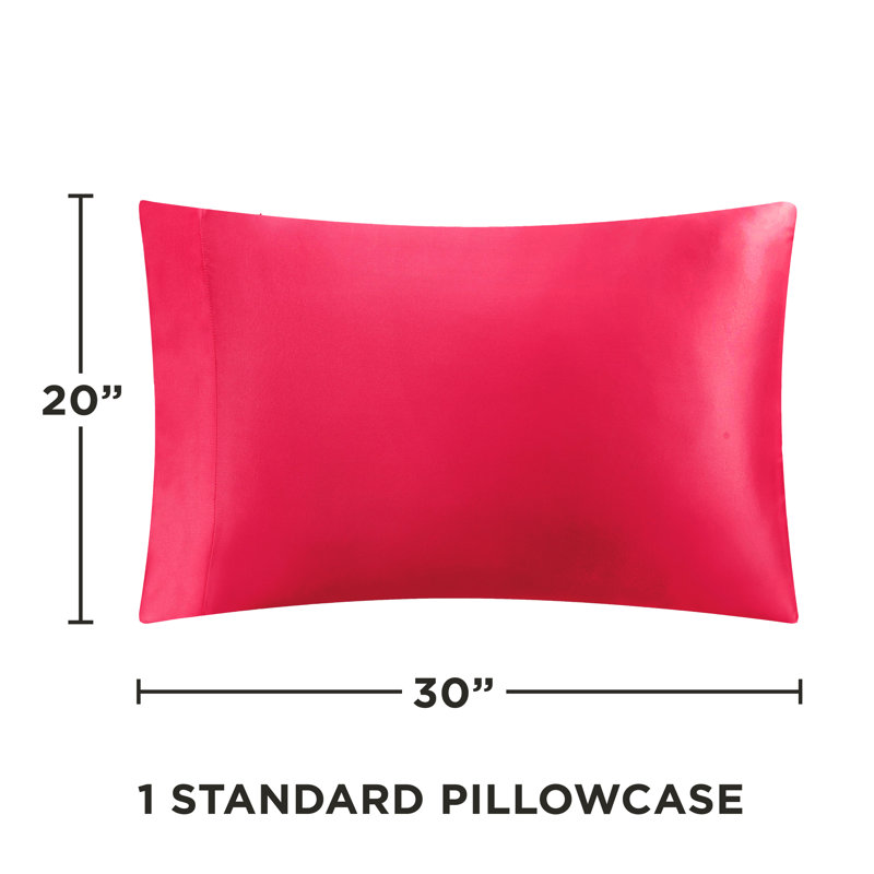 Juicy Couture Premium Silky Satin Sheet Sets, Twin Sheet Set with 1 Pillowcase, Hot Pink