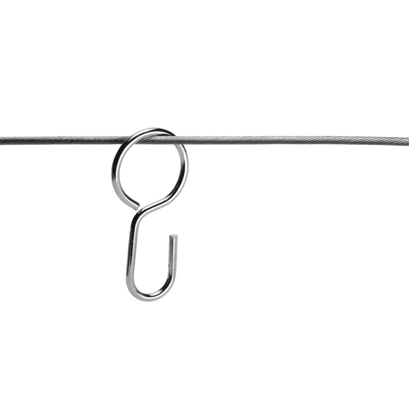 Ultra-Slim 118'' Chrome Stainless Steel Shower Curtain Cable
