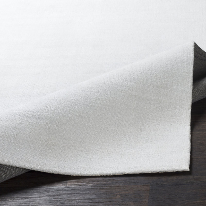 Tapis blanc tissé à la main Silvana, Rectangle 5 pi x 7 pi 6 po