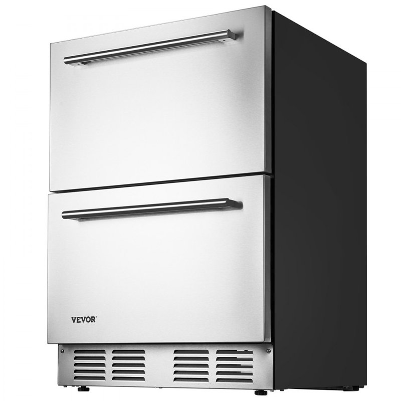 24 Inches Drawer Refrigerator Stainless Steel Dual Drawer Fridge for Home