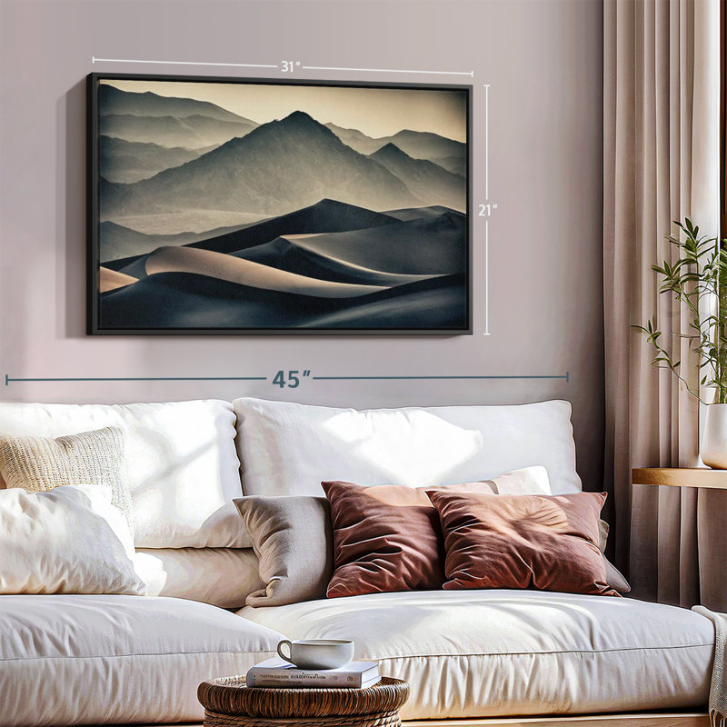 Les dunes de sable dans la vallée de la mort, reproduction sur toile, H 21 po x l 31 po