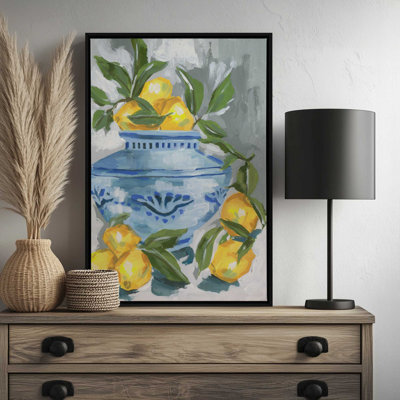 «Indigo & Lemon I» par Melissa Wang, reproduction d'art