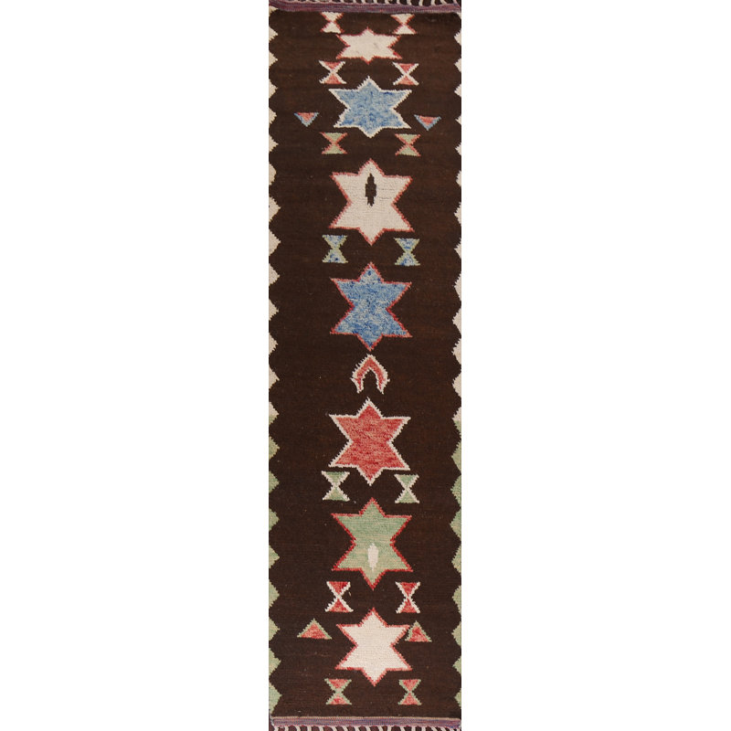 One-of-a-Kind 2'10" X 12'10" New Age Runner Wool Area Rug in Brown