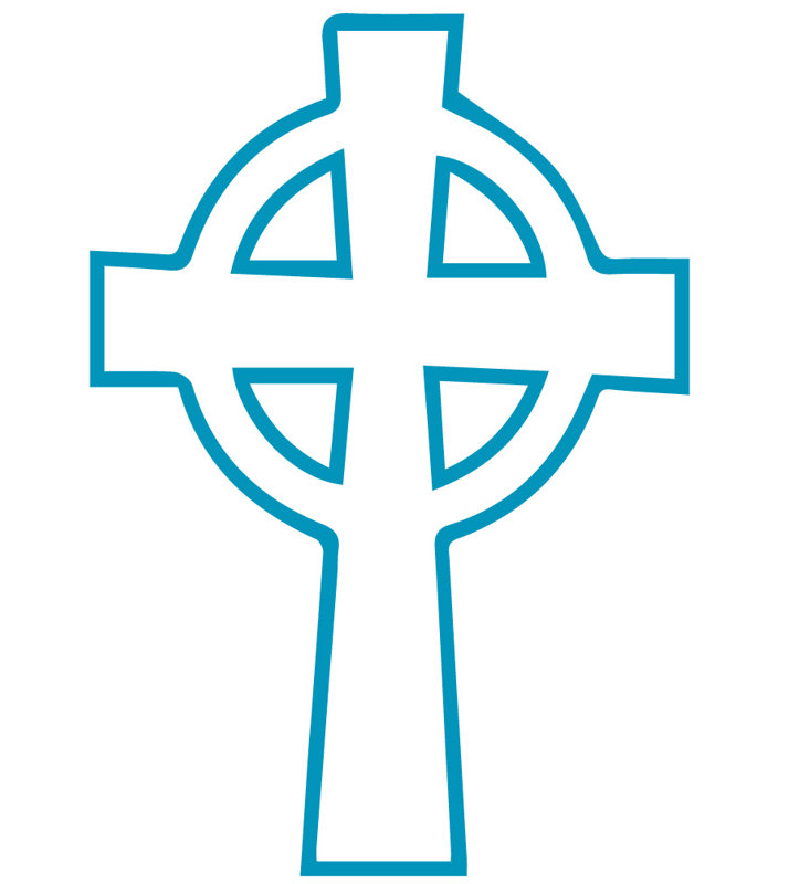 Décalcomanie murale croix eternity celtique, Bleu sarcelle, H 24 po x l 16 po x P 0,01 po