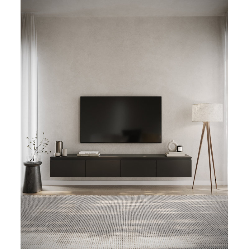 Syvanna 200 cm Wall-Mounted TV Cabinet, Black
