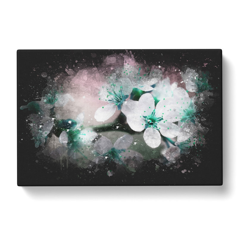 White Cherry Blossom Tree In Bloom - Wrapped Canvas Print, 35cm H x 50cm W x 3cm D