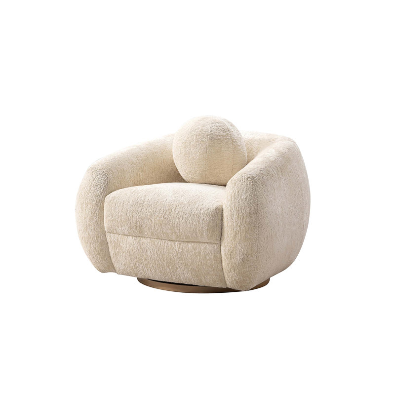 Chaise longue Tribeca en chenille crème