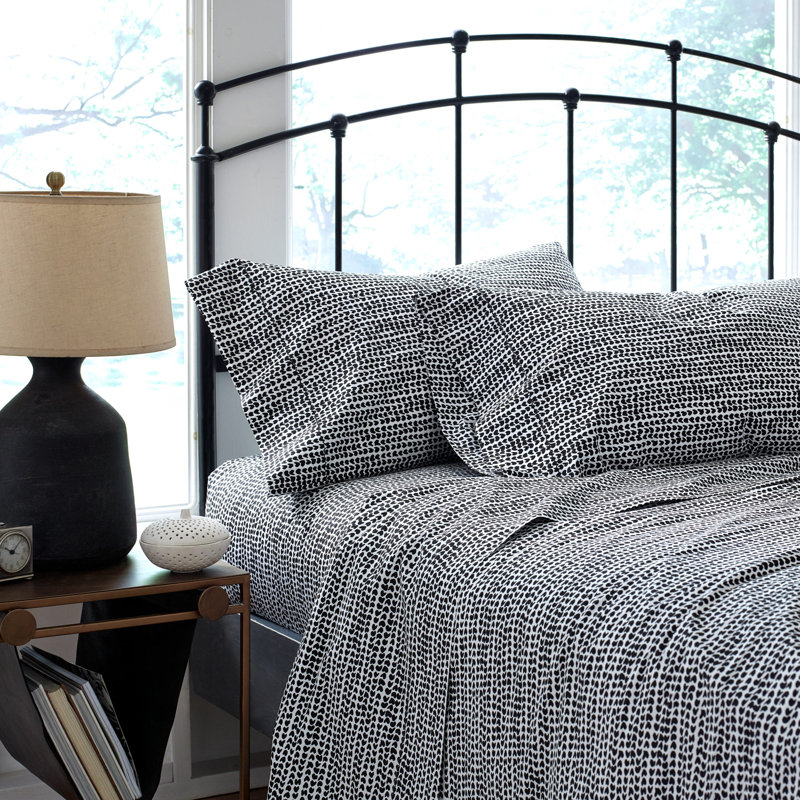 Hableland 200 Thread Count Abstract 100% Cotton Sheet Set, Queen Sheet Set + Fitted Sheet + 2 Pillowcases
