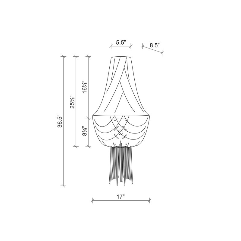 Leather Fringe Wall Sconce, Black