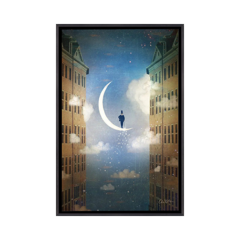 «Good Night» par Catrin Welz-Stein - impression d'art graphique, Pas de tapis, H 26 po x l 18 po x 1,5 po