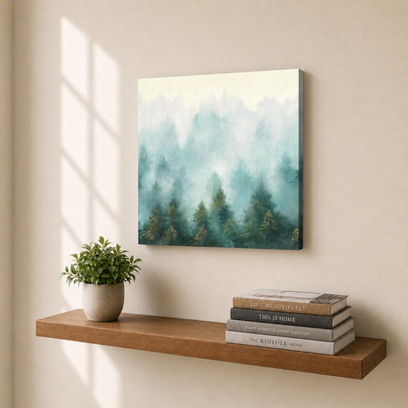 Misty Forest by Julia Purinton - Graphic Art on Canvas, 30" H x 30" W, Does Not Apply