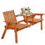 Banc d'extérieur en bois, banc de patio, banc de jardin avec table du milieu et trou pour parasol