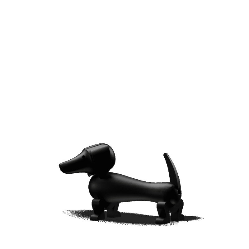 Dog Medium Dark Stained Oak, 7.70" H x 12.60" W x 7.70" D