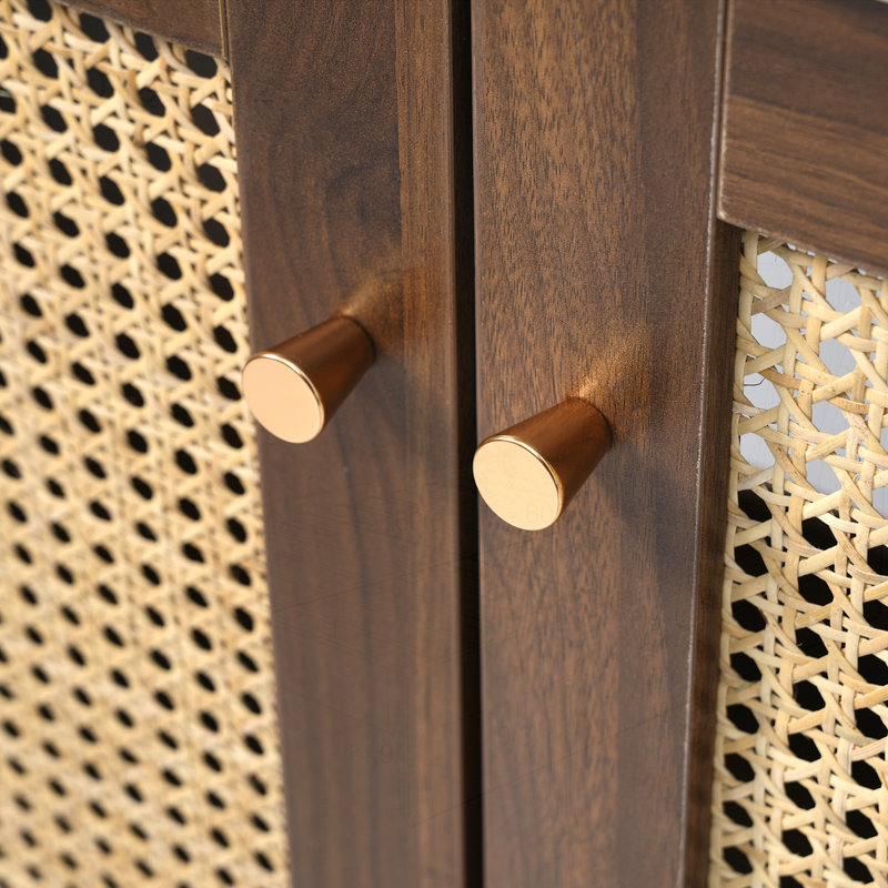 Meuble-lavabo de 30 pouces avec portes en bambou tissé à la main