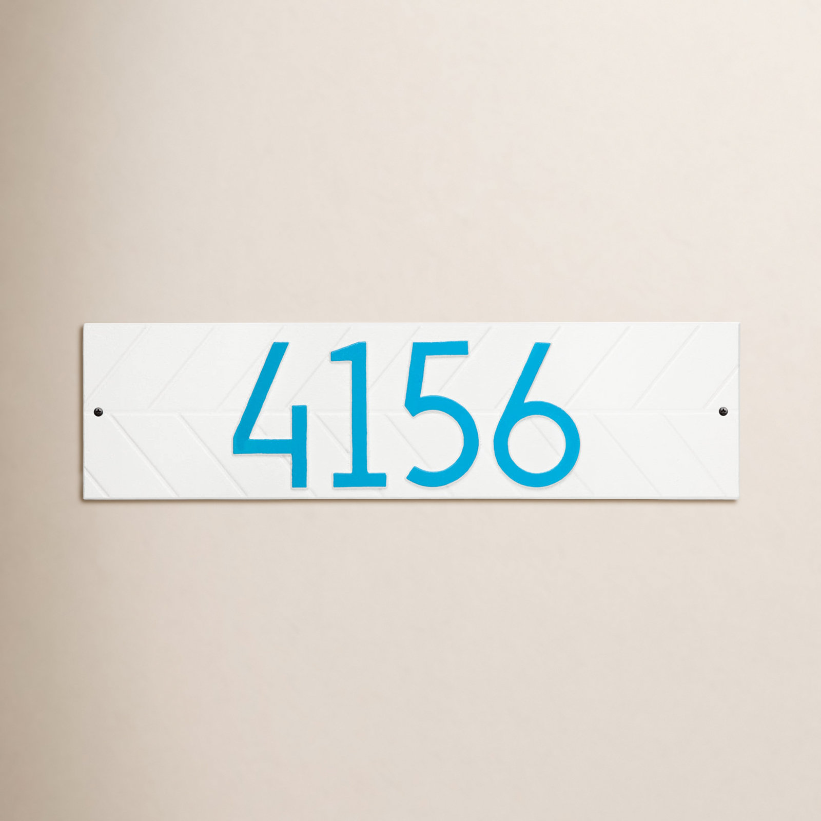 Mid-Century Modern Wall Plaque, White/Aruba Blue, Yes