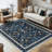 Living Room Rug 4x6 ft Dark Blue Area Rug Machine Washable Rug, Non Slip Vintage Rug Stain Resistant Indoor Large Carpet for Bedroom, Distressed Retro Floor Rug for Classroom, Dorm, Dining Room-691651241-680413491