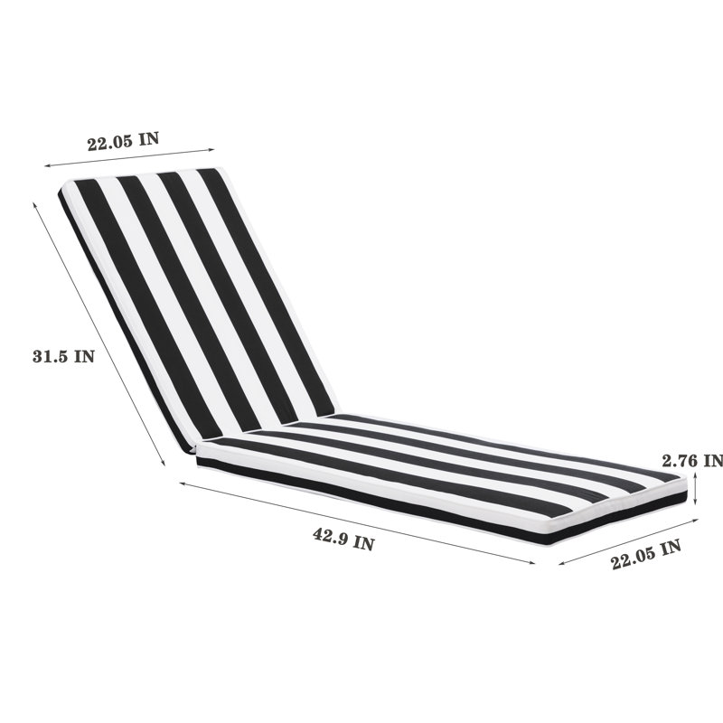 Outdoor Chaise Seat Cushion - Breathable , Protected, Fade , Removable Zipper Cover, Resilient Foam Filling 2Pcs Patio Funiture Back Cushions, Quality Protected & Fadeproof, Detachable Zippered