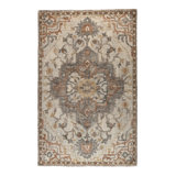 Amori Oriental Area Rug in Gray/Yellow/Ivory