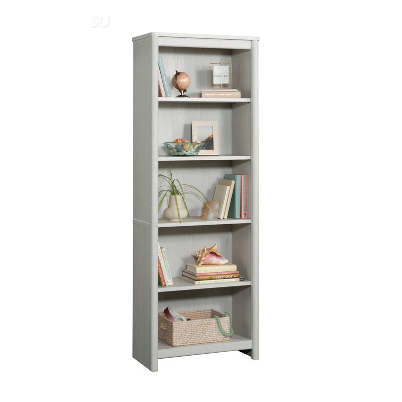 5-Shelf Bookcase With Three Adjustable Shelves, Enclosed Back Panel, And Durable Construction For Versatile Storage In Any Room.