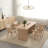 Simple solid wood table and chair combination-104367383