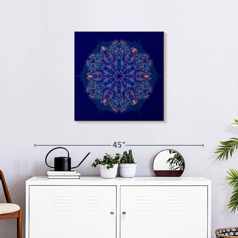 Kerner Paisley Mehndi Mandala, H 24 po x l 24 po
