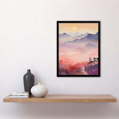 Mist At Sunrise Over Purple Mountains Enchanting - Single Picture Frame Print