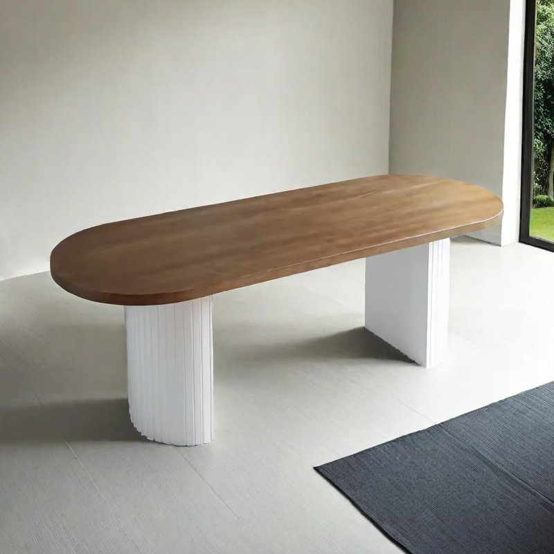 Table de salle à manger rectangulaire simple en bois massif brun, H 29,53 po x L 62,99 po x l 27,56 po