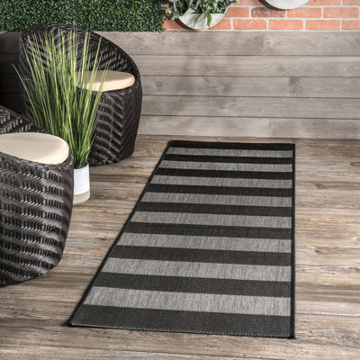 Tapis intérieur / extérieur noir Amy