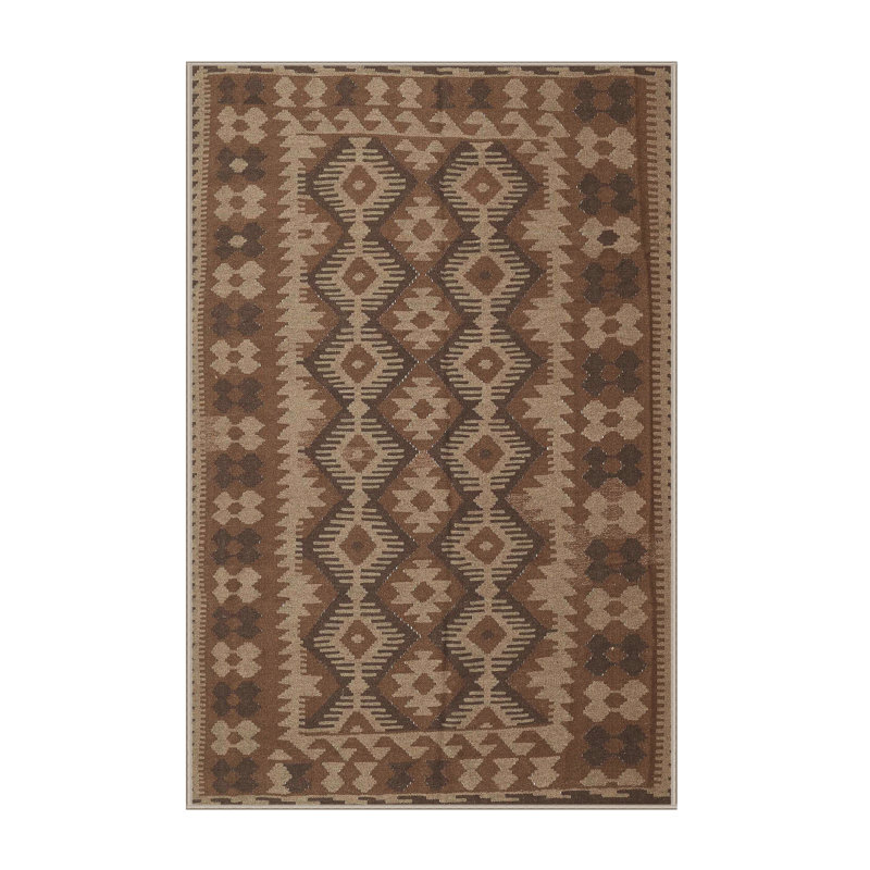Tapis brun/beige traditionnel, Rectangle 5 pi x 7 pi