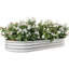 Lit surélevé ovale en métal galvanisé argenté pour plantes de jardin, équilibre du sol à base ouverte, grands parterres de fleurs de 11,52 po de hauteur dans la cour arrière, forme carrée, espace de 27 pieds cubes