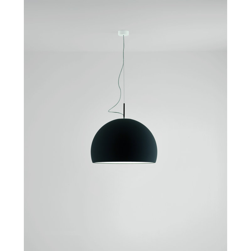 Biluna 3 - Light White Dome Pendant, Matt Black