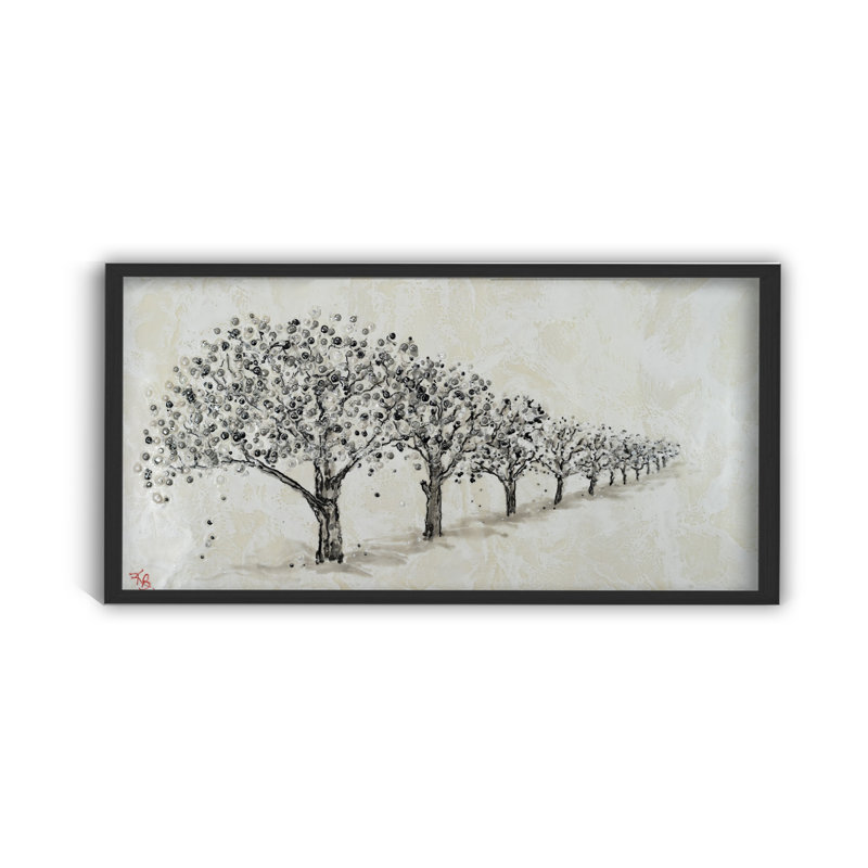 "Echoes of the Forest", art mural sur toile, Cadre flottant noir, H 12 po x l 24 po