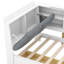 Lit plateforme simple blanc avec rangement pour tête de lit solide, 2 tiroirs et tablettes pour tête de lit en bois Grace