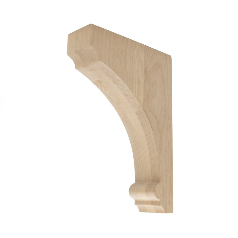 Corbeau en bois massif massif non fini, Aulne, H 12 po x l 2,5 po x P 8 po