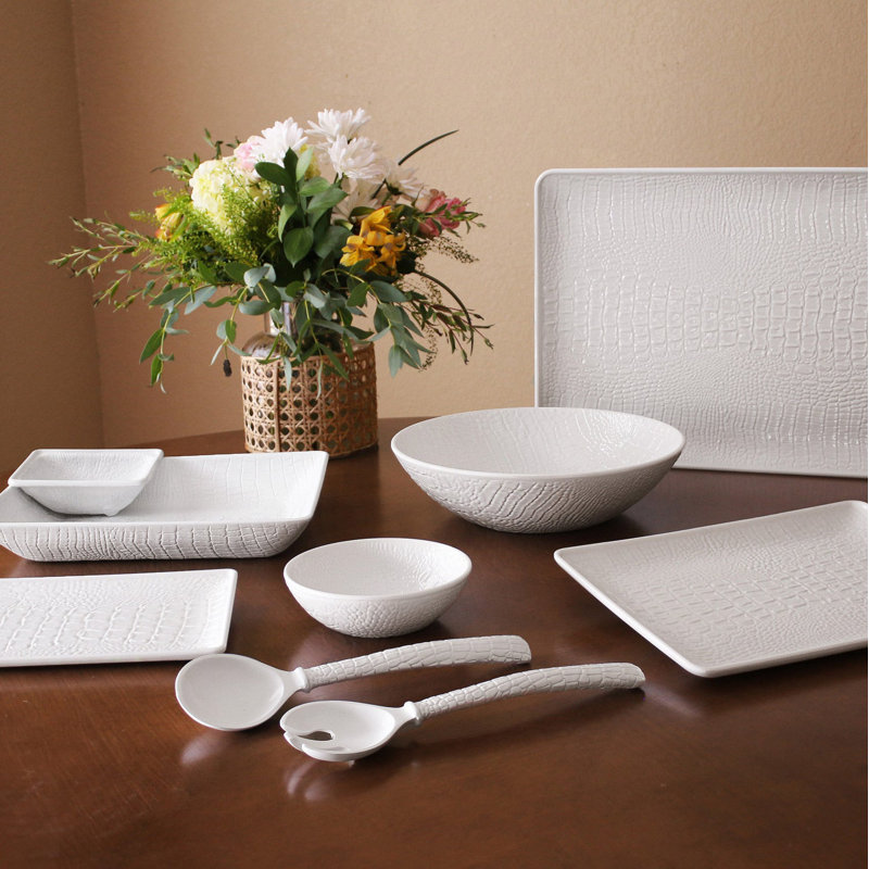 Vida Melamine Decorative Tray, 0.75" H x 19" L x 14" W