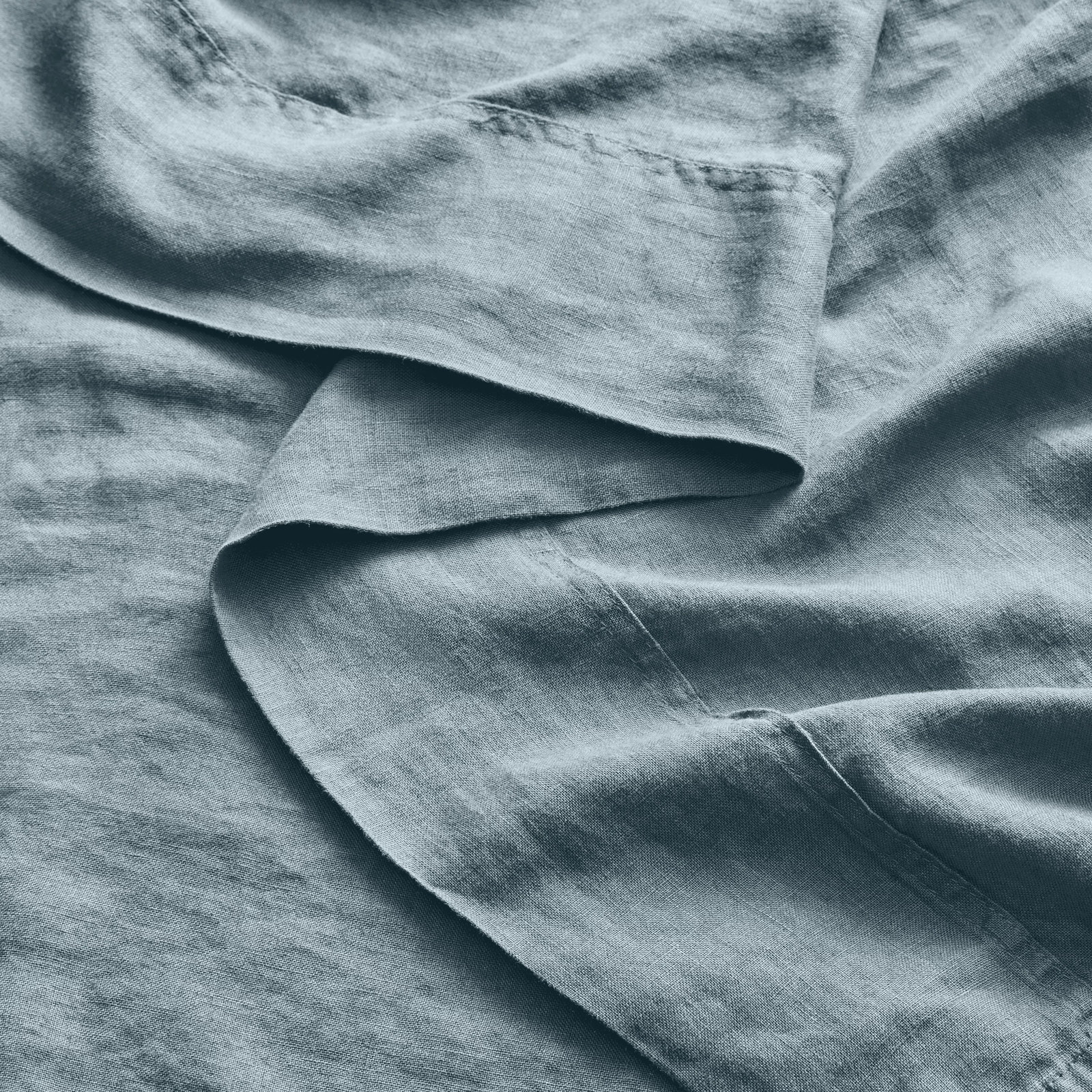 100% Linen Sheet Set, Full Sheet Set + 2 Pillowcases, Gray Blue