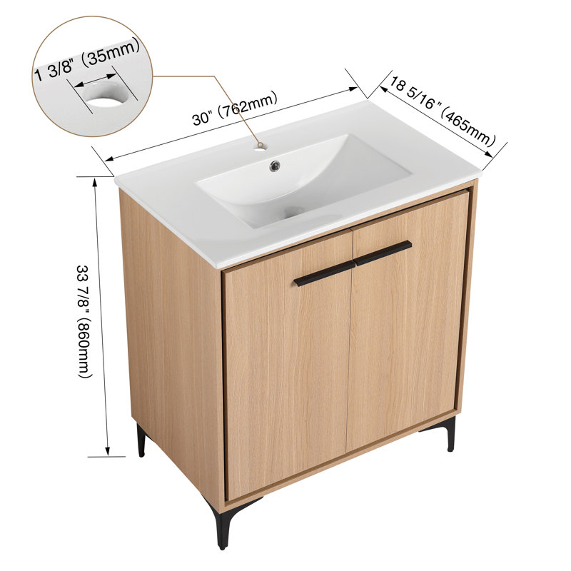 Base de meuble-lavabo 30 po avec lavabo