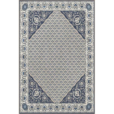 Machine Washable Geometric Floral Patterned Blue Traditional Woven Base Area Rug