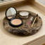 Plateau décoratif en marbre naturel pour bijoux, maquillage et articles essentiels | Plateau rond pour meuble-lavabo avec base antidérapante pour salle de bain, chambre à coucher et table basse