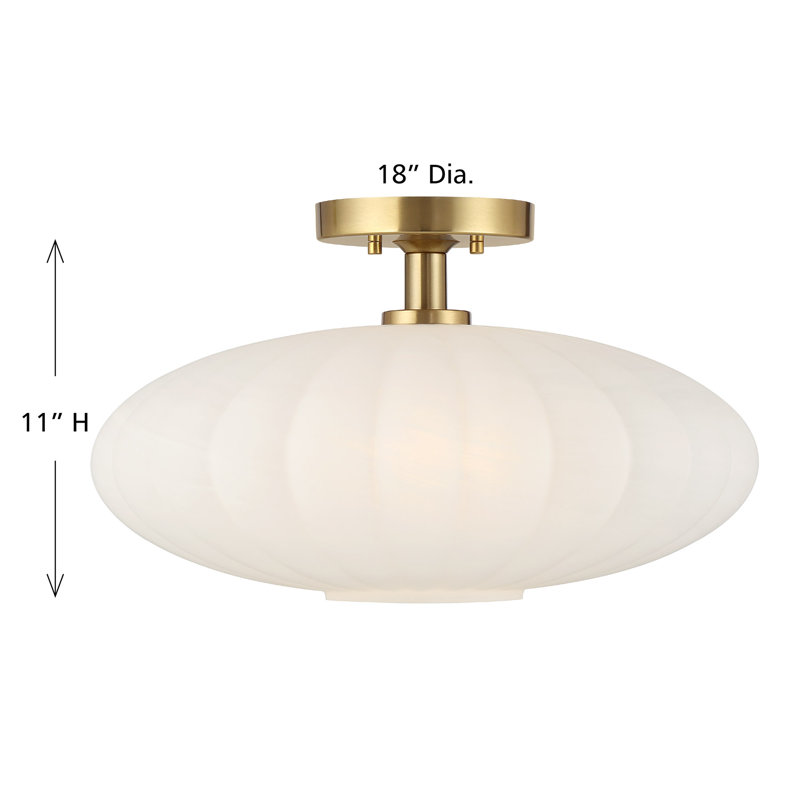 1-Light Ceiling Light, Natural Brass