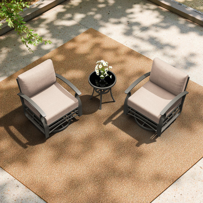 Ensemble de chaises pivotantes 28 po pour l'extérieur, Tanné