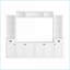 Ensemble de meuble télé avec tablettes réglables, meuble télé jusqu'à 75 po | Blanc | Panneau de particules-1663694488