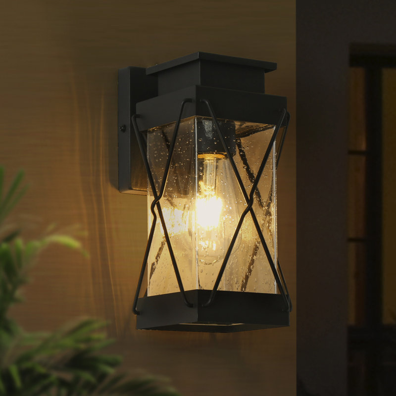Lanterne murale d'extérieur moderne 1 lumière noire
