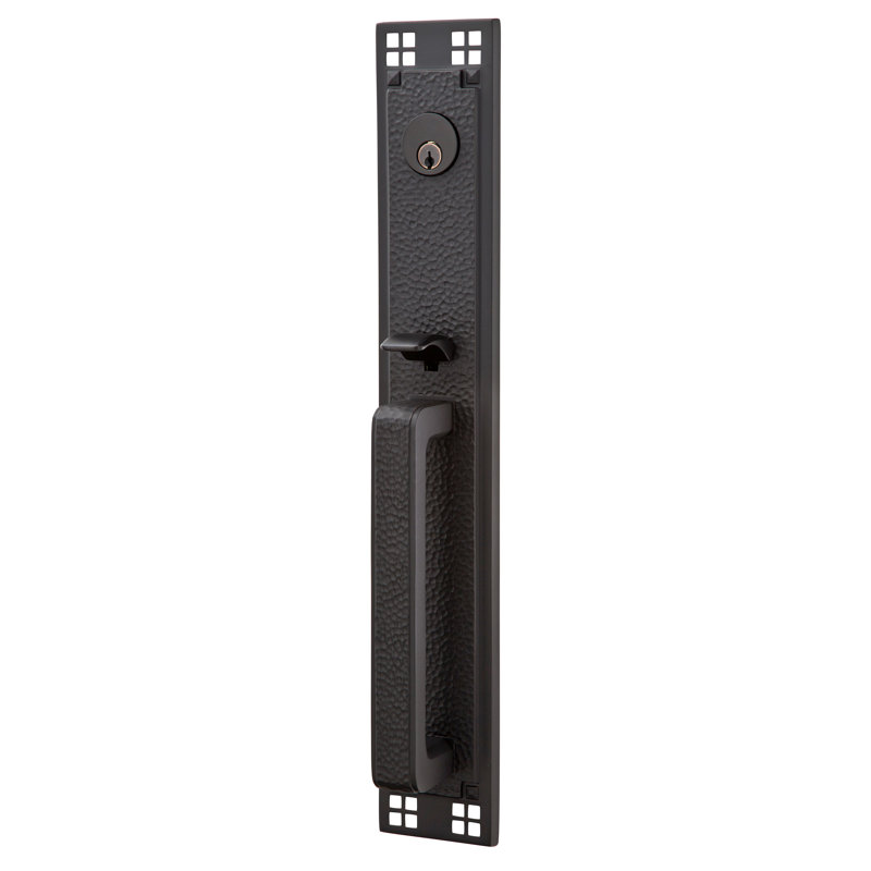Entretoise tubulaire pleine longueur Emtek, Levier Sion, Noir mat, Droitier