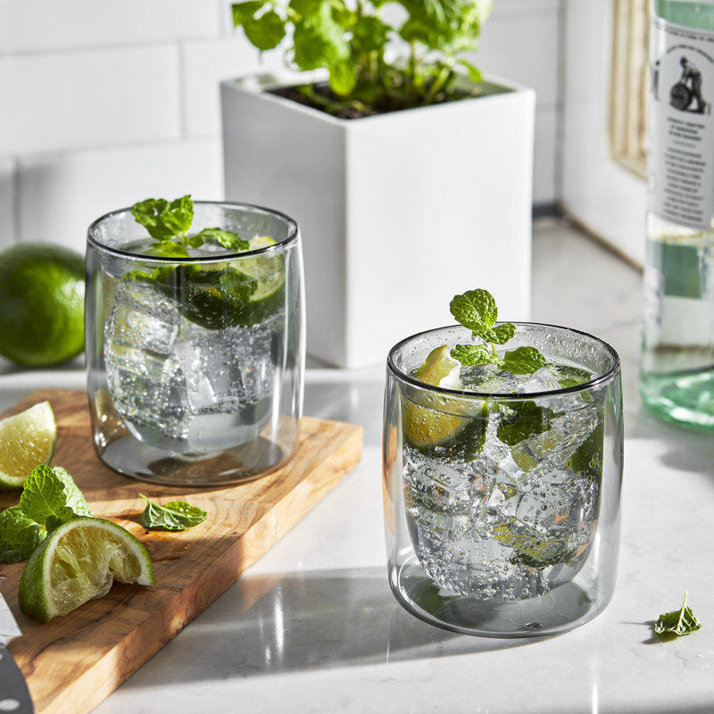 Sorrento 2 Piece 0.28 oz. Glass Glassware Set, Gray